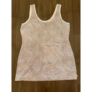 Victorias Secret Leopard Print Tank Top Womens XL‎ Sleep Lounge Scoop Neck Pink